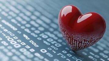 Red Heart on Digital Background photo
