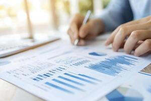 Analyzing Financial Data Charts and Graphs photo