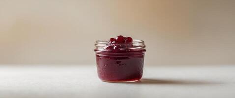 The mellow and sweet taste of red grape jam photo