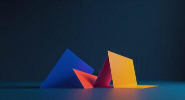 Modern dark blue background with abstract shapes dynamic photo