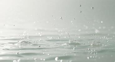 Clear calm water surface texture with splashes and bubbles. photo