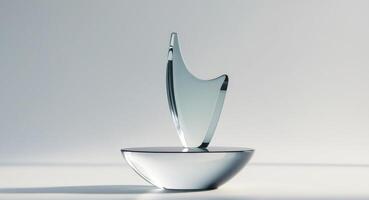 Glass arrow and round shape award mockup photo