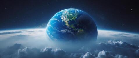The earth is seen from space in this image photo