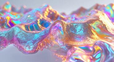 A close up of a wave of colored liquid photo