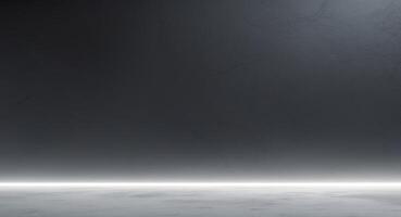 An empty room with a light shining on it photo