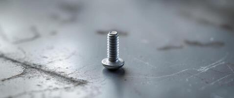 a close up of a screw on a metal surface. photo
