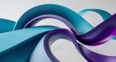Fluid azure and violet curves forming sophisticated abstract linear design. photo