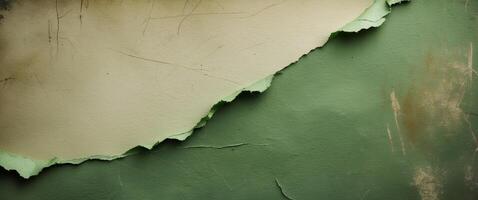 Abstract green paper texture background with vintage grunge design photo