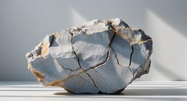Lithium ore rock symbolizes raw material in lithium mining. photo