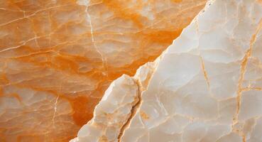 Orange and white onyx stone texture background for design projects. photo