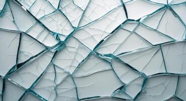 Clear checkered background visible through high resolution image of cracked glass photo