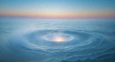 A vortex in the ocean with a light coming out of it photo