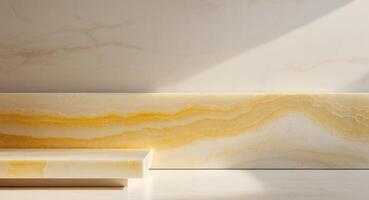 Smooth surface of polished yellow onyx stone creating a beautiful background for various design purposes. photo
