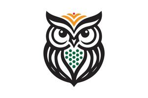 Al Owl Illustration with Intricate Patterns and Bold Accents vector