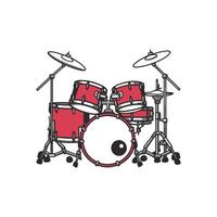 Red Drum Set Illustration vector