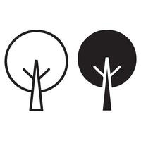 Stylized Tree Icons - Black and White Designs vector