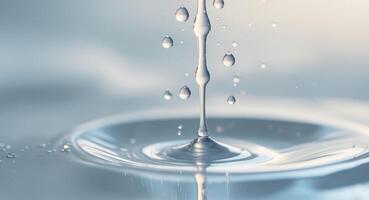 Water Drips on Smooth Surface with Soft Lighting. photo