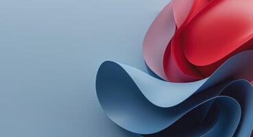 Smooth overlapping red and blue abstract shapes create a dynamic and visually interesting background texture. photo
