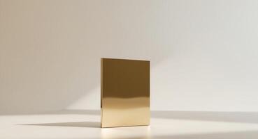Award plaque gold glossy luxury empty square winner trophy template photo