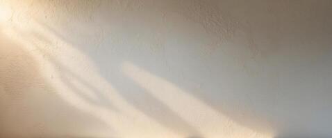 A white wall with a light shining on it photo