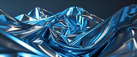 3d rendering of a blue and silver fabric photo