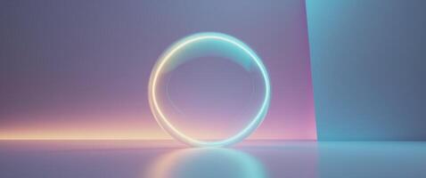 Neon bubbles abstract background light sphere round. photo