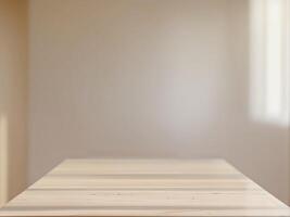 Empty table with a light in the background photo