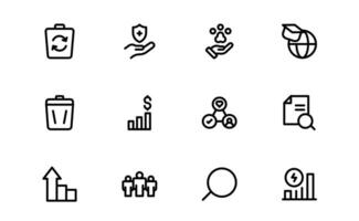 Comprehensive ESG Icon Collection package vector