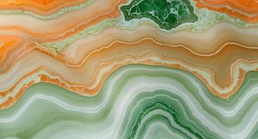 Orange and green onyx marble texture background for design projects. photo