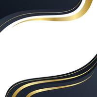 Artistic Black and Gold Border with Flowing Lines vector
