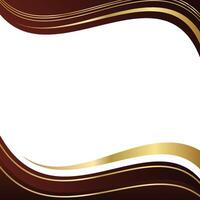 Artistic Brown and Gold Border with Flowing Lines vector