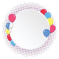 Cheerful Circle Frame with Floating Balloons for Events vector