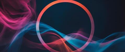 An abstract image of a circle with smoke photo