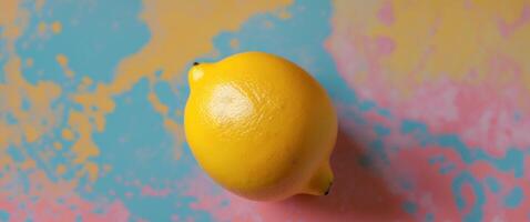 A lemon on a colorful background photo