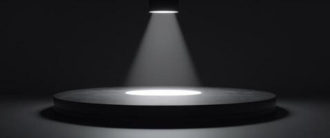 Dark Spotlight Circular Display Platform photo