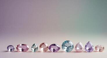 Glittering gems in pastel color Background photo