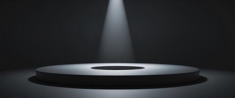 Dark Spotlight Circular Display Platform. photo