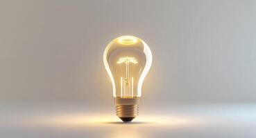 Light bulb glowing with positive energy symbolizing creativity and innovation in design concept photo