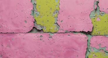 Abstract grunge background design in pink and green with a speckled and textured surface photo