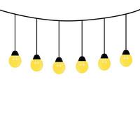 yellow hanging lightbulb vector