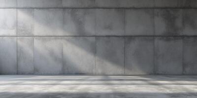 Empty concrete room with concrete walls and floor photo