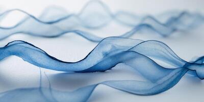 Blue abstract watercolor background with soft brush strokes and flowing lines photo