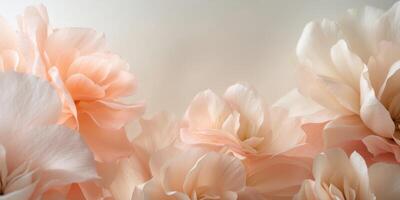 Delicate layered petals in soft peach tones create a calming floral abstract. photo