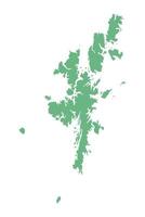 Simple green map of Shetland Mainland and islands. Archipelago in Scotland. vector