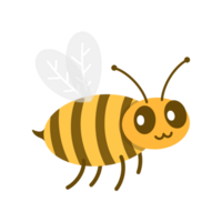 Cartoon illustration of honey bee with cute and modern design isolated on transparent background png
