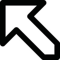 Simple Black Arrow Pointing to the Upper Left Icon vector
