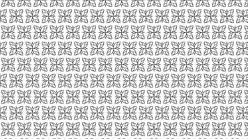 Seamless Hand-Drawn Black Line Abstract Floral Pattern On White Background vector