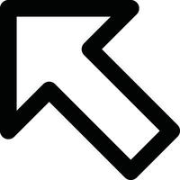 Black Simple Left Diagonal Arrow Icon On White Background vector