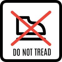 Do Not Tread Warning Sign With Crossed Out Shoe Icon vector