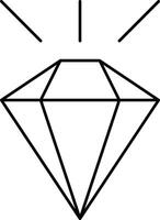 Minimalistic Outline Drawing of a Sparkling Diamond or Gemstone Icon vector